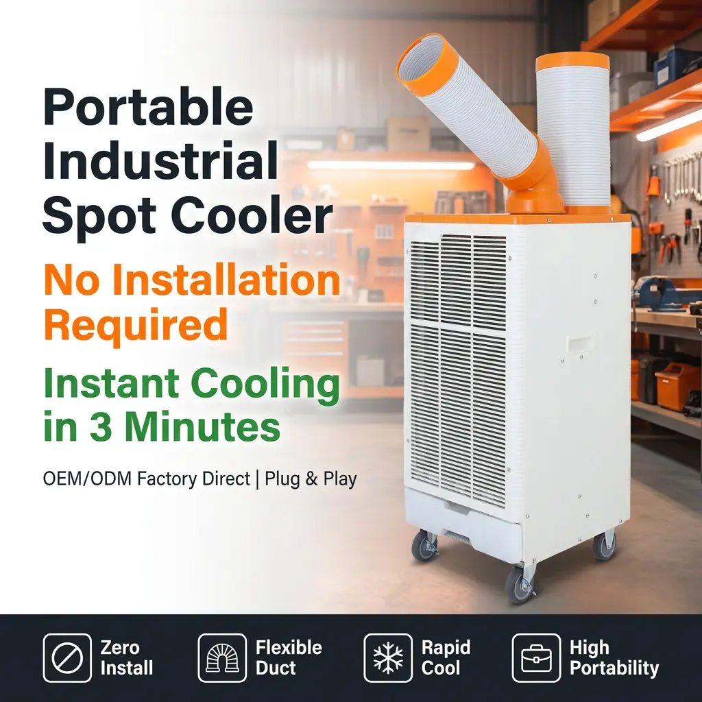 OEM สีส้มสีขาวสไตล์ญี่ปุ่น 3 นาที Rapid Cooling Spot Cooler เครื่องปรับอากาศอุตสาหกรรมสำหรับงานโลหะ OEM สีส้มสีขาวสไตล์ญี่ปุ่น 3 นาที Rapid Cooling Spot Cooler เครื่องปรับอากาศอุตสาหกรรมสำหรับงานโลหะ