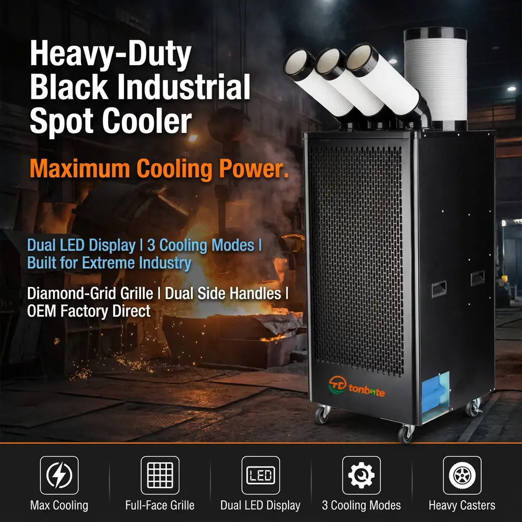 พรีเมี่ยมแบบพกพา Industrial Spot Cooler 1200m3h การไหลของอากาศสูง 7 เมตร/วินาทียาว 3 นาที Rapid Cool LCD สมาร์ทควบคุม